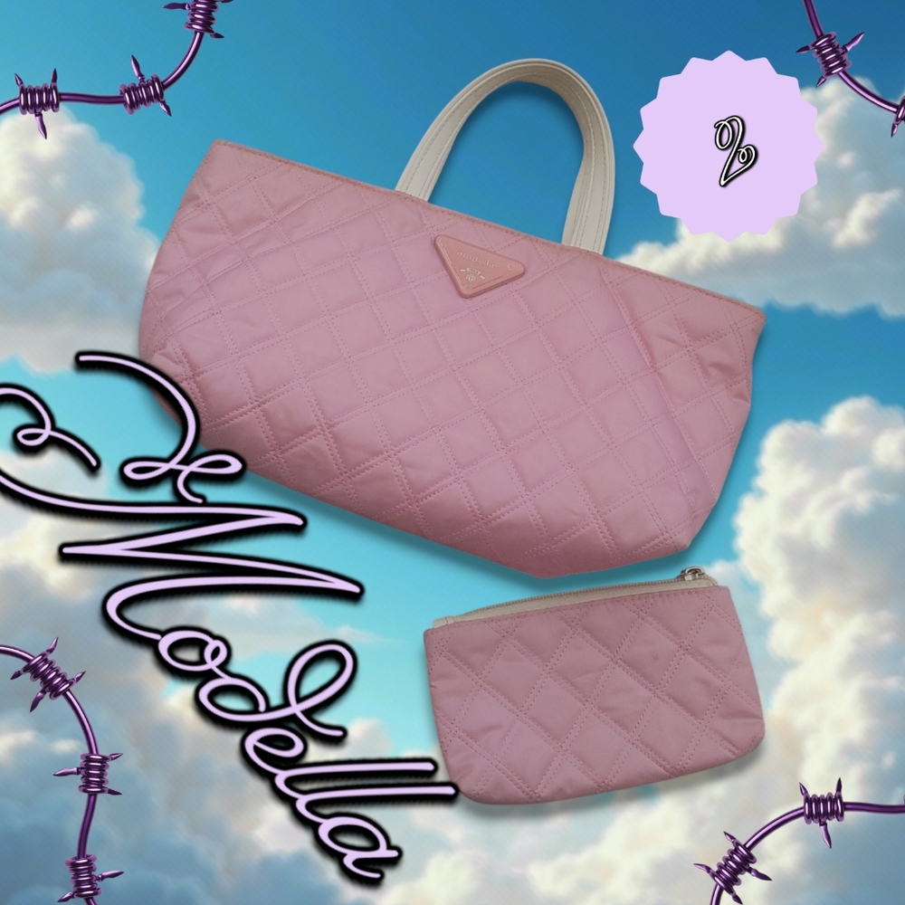 Modella cosmetic tote with marching tiny bag